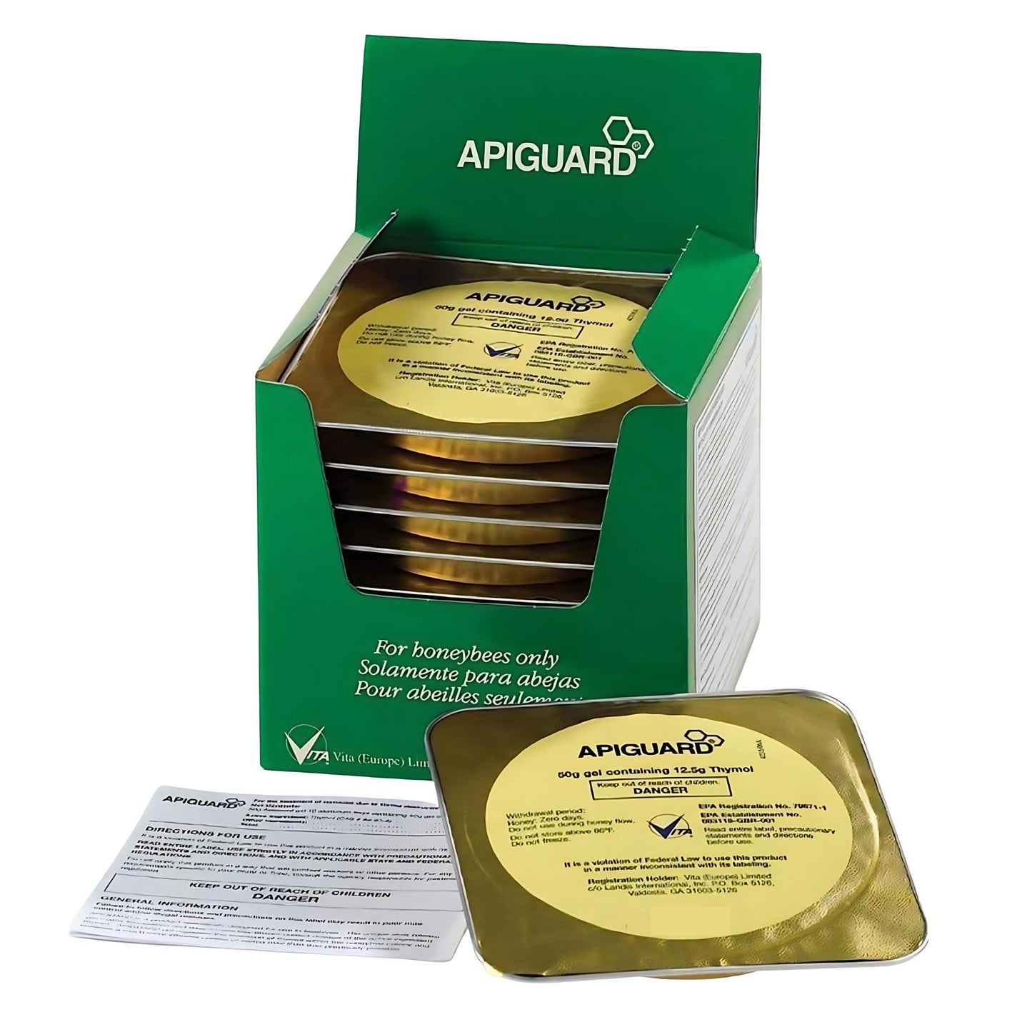 Vita BeeHealth Apiguard – Natural Varroa Mite Treatment for Honey Bee Hives – 10 x 50g Thymol Gel Trays – Easy Application, Beekeeper-Trusted, Bee-Friendly, Plant-Based Protection