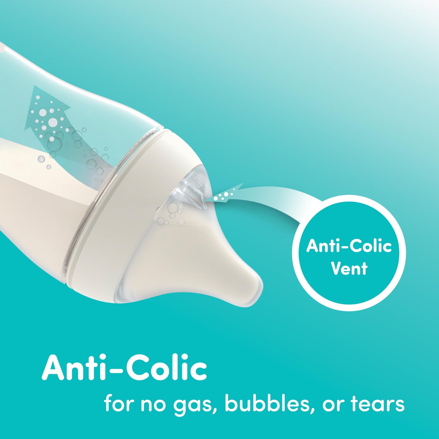 NUK Perfect Match 2-in-1 Natural and Anti-Colic Bottle with Medium Flow, Wide, Adaptable Nipple, 5oz., 4 Pack, BPA Free