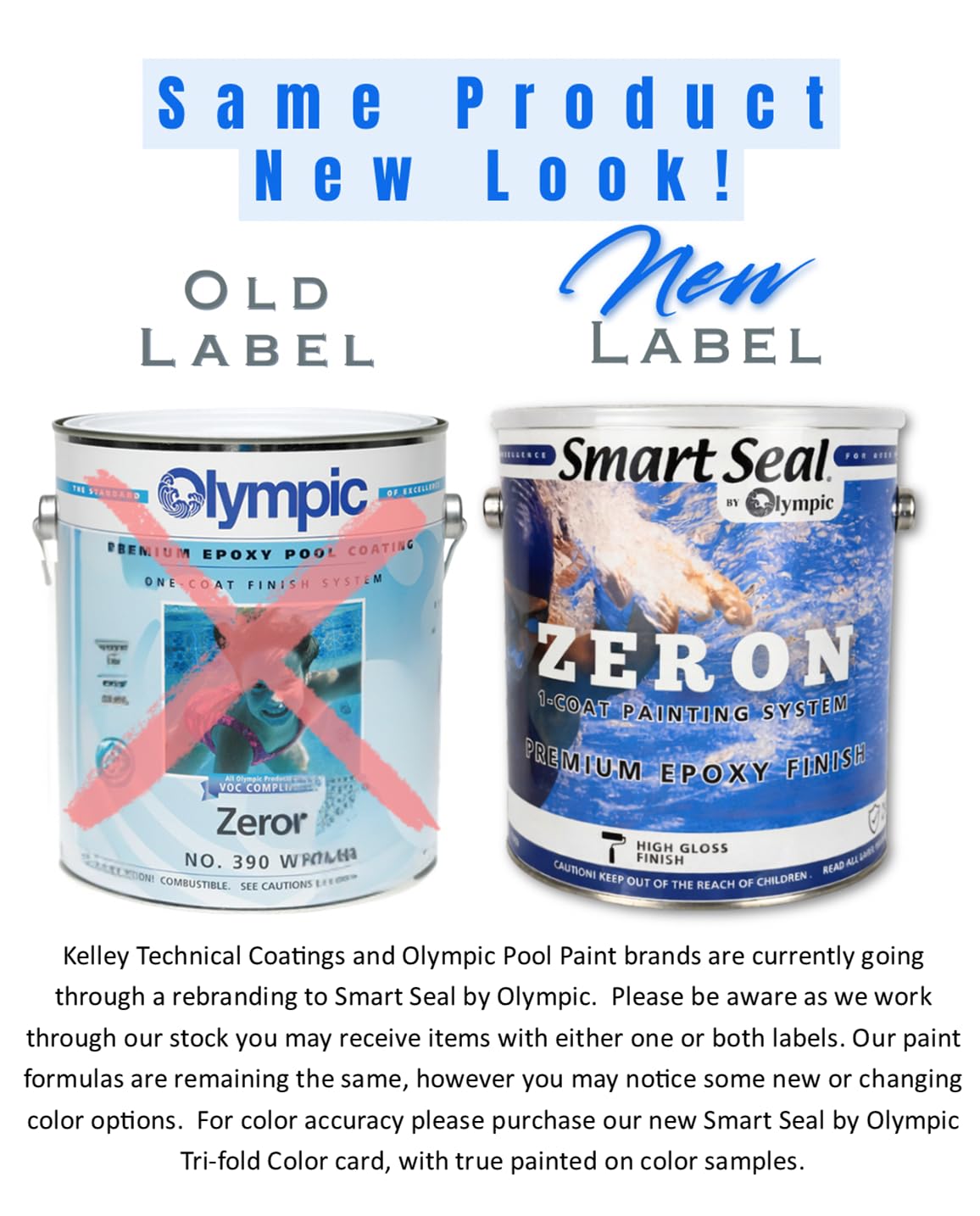 Olympic Pool Paint - Zeron - Blue Ice - 1 Gallon - two-part epoxy swimming pool paint - one-coat for plaster, fiberglass, steel and aluminum pools.
