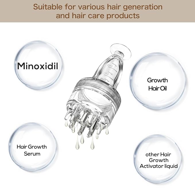 DAPENG Scalp Applicator Comb,Hair Oil Applicator Brush,Minoxidil Medicine Essential Serum Liquid Massager for Hair Growth, Follicle Care Treat Hair Loss Thinning (Transparent*2)