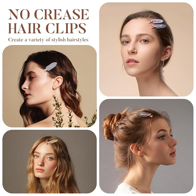 D No Crease hair clips - Creaseless No Bend Hair Clip for Woman - Hair Clips for Makeup Bangs Hair styling Salon Skincare Clips