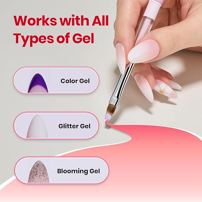 Beetles Nail Art Brush 1Pcs Ombre Gel Nail Art Design Pen Painting Tools Ombre Gradient Fingernail Brush Nails Cleaning Brushes Nails Salon Diy at Home