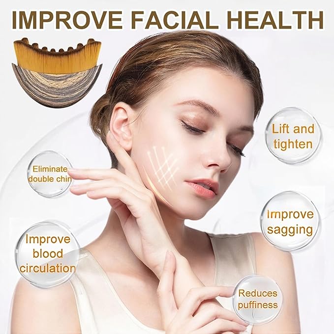 New Lymphatic Contour Face Brush - Dry Brushing Face Massager for Lymphatic Drainage, Chin & Jawline Sculpting - Ergonomic Skin Fit Design to Reduce Puffiness, Relieve Fatigue
