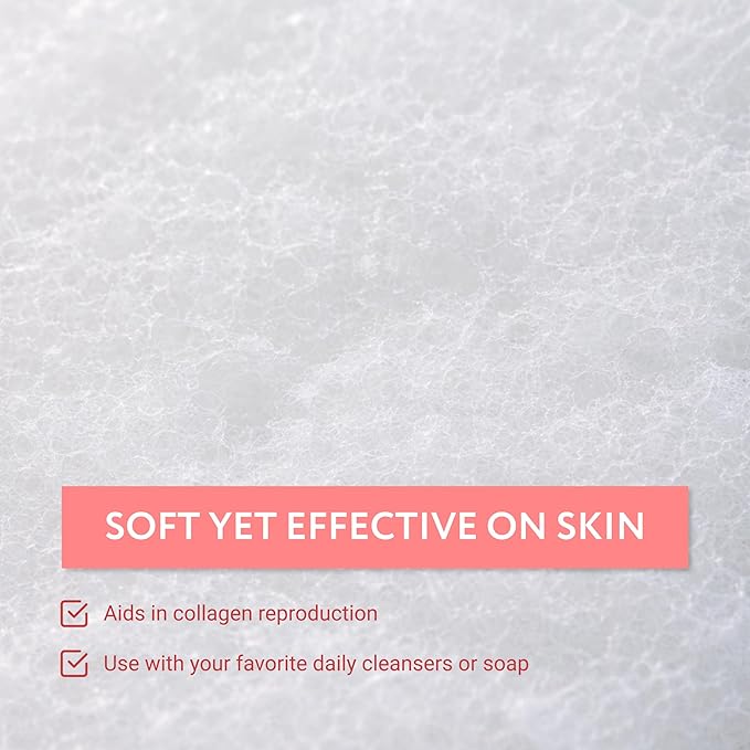 IMPRESA Facial Exfoliating Pads - Deep Cleansing Facial Sponges - Daily Exfoliation Face Scrubbers - Extra Thick Face Sponge - White, Pack of 10