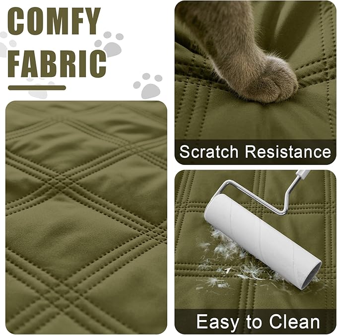 Smiry Waterproof Dog Bed Cover Blanket 30x70, Soft Reversible Pet Blanket, Washable Leakproof Cats Dogs Couch Cover for Sofa, Couch, Furniture, Green/Navy