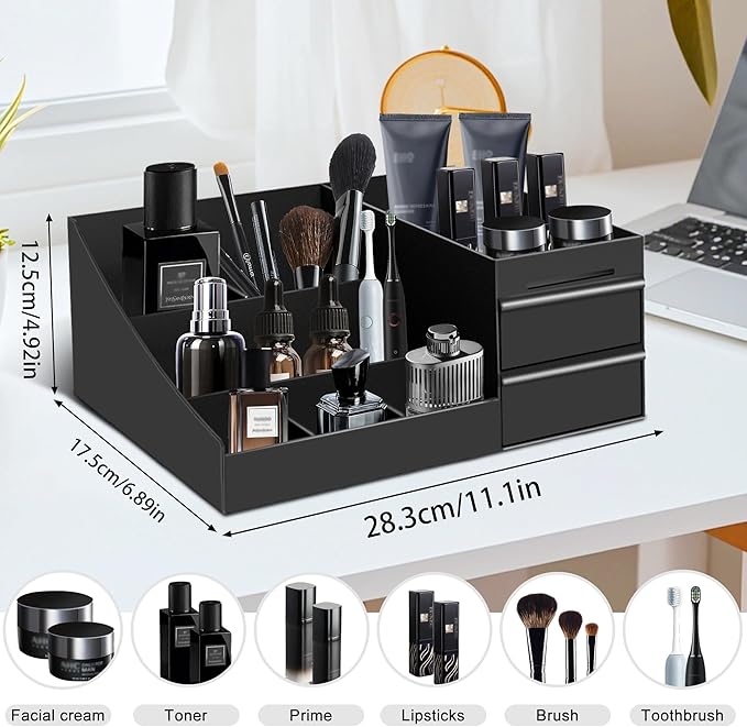 Mens Organizer,Cologne Organizer for Men,Perfume Organizer,Cologne Stand,Perfume Stand,Organizador de Perfumes,Bathroom Countertop Storage,Shelf for Bathroom Counter,Men Bedroom for Gifts