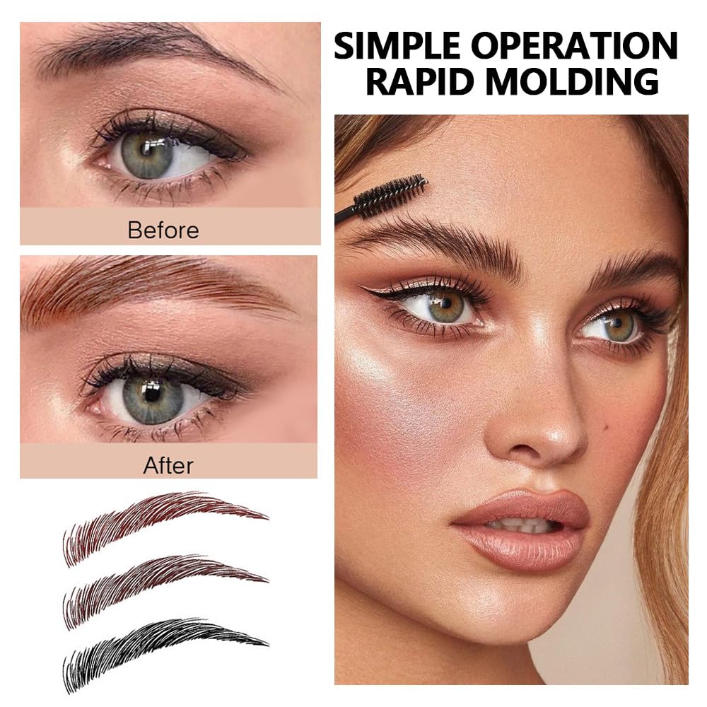 Brow Kit, Eyebrow Pomade,Eye Brow Contour Palette with Double-ended Eyebrow Brush, Full Defined Natural Brows, Long-Lasting Waterproof,03