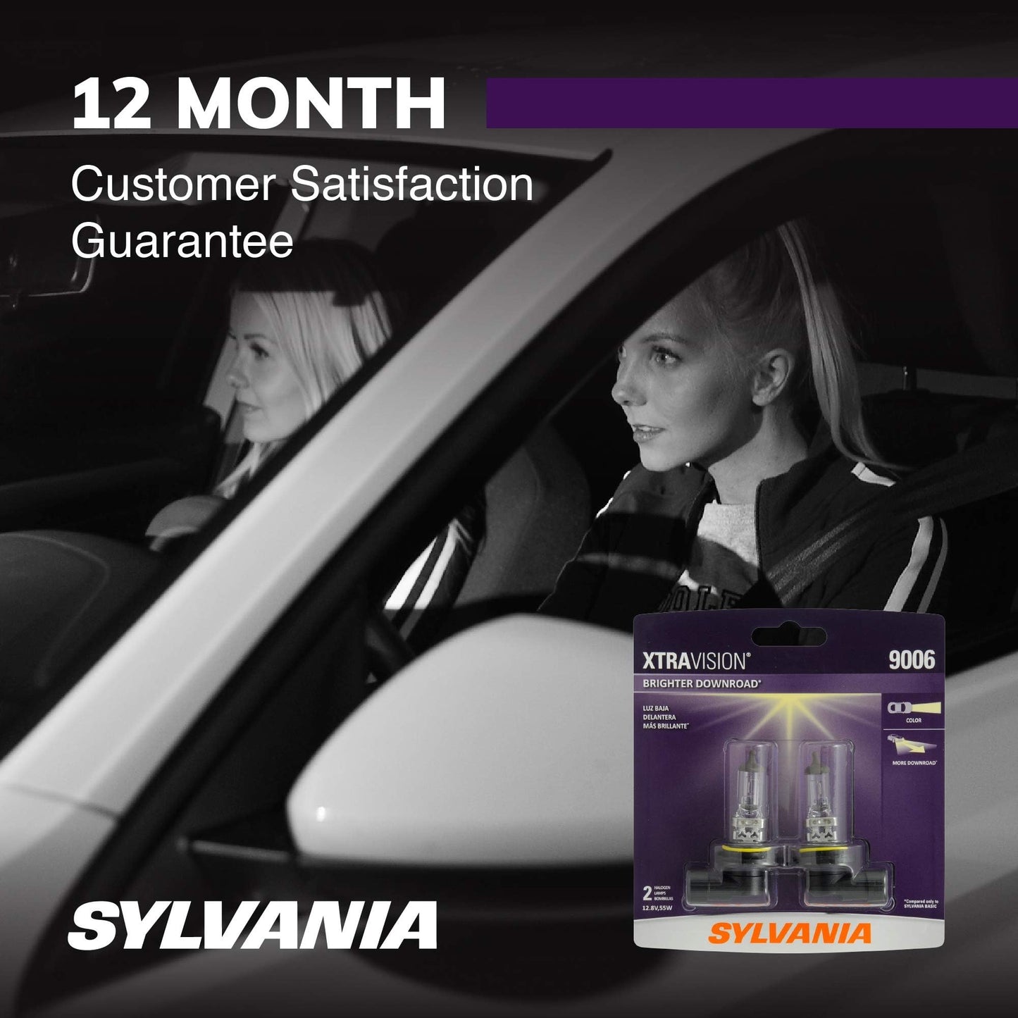 SYLVANIA - 9006 XtraVision Halogen Headlight Bulb - High-Performance Car Headlight - Replacement Halogen Light - For Automotive - 2 Bulbs