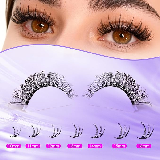 Ocean Pearl Lash Clusters 300pcs Individual Lashes 40D 10-20mm Eyelash Extensions Kit Natural Lashes Soft Eyelash Clusters False Eyelashes DIY Lash Extension Kit with Bond + Seal and Remover-40D