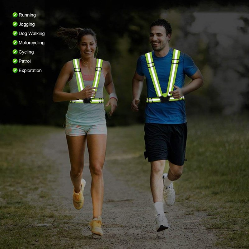 SAWNZC Reflective Vest Running Gear, 2Pack High Visible Safety VES for Cycling Jogging Running Walking, Adjustable for Men Women