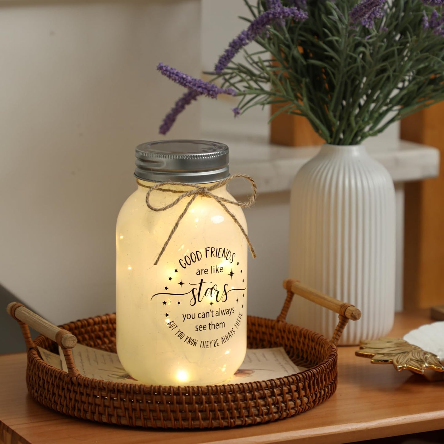 Maracco Friendship Gift, Mason Jar Night Lights for Friends, Best Friends Gift for Women, BFF, Coworker, Birthday Thanksgiving Gifts for Friends