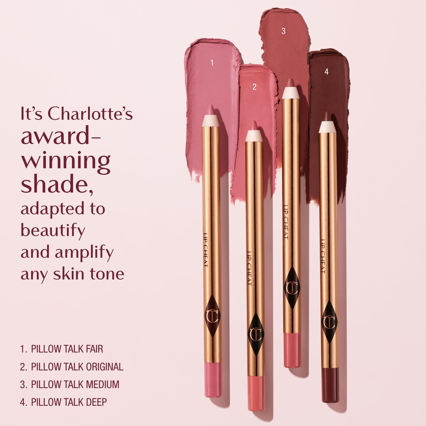 Charlotte Tilbury Lip Cheat Lip Liner Pencil - Gives Lips a Fuller-Looking, Defined Pout - Enriched with Jojoba Oil & Hyaluronic Acid - Waterproof, Smudge-Proof & Transfer-Proof - Pillow Talk