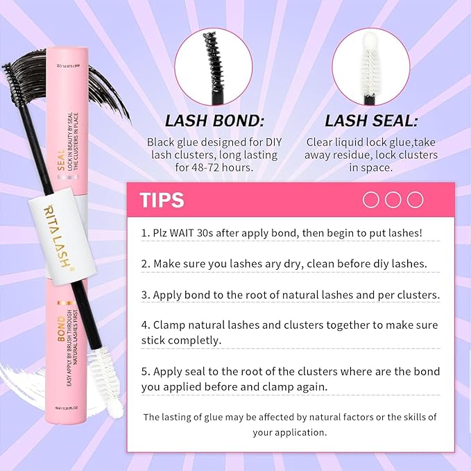 RITALASH Lash Extension Kit DIY Lash Clusters 800pcs Cluster Lashes Individual Lashes Book Set Eyelash Extension Kit with Lash Bond and Seal,Lash Remover,Lash Tweezers(20D+40D+60D+100D Kit,8-16mm)
