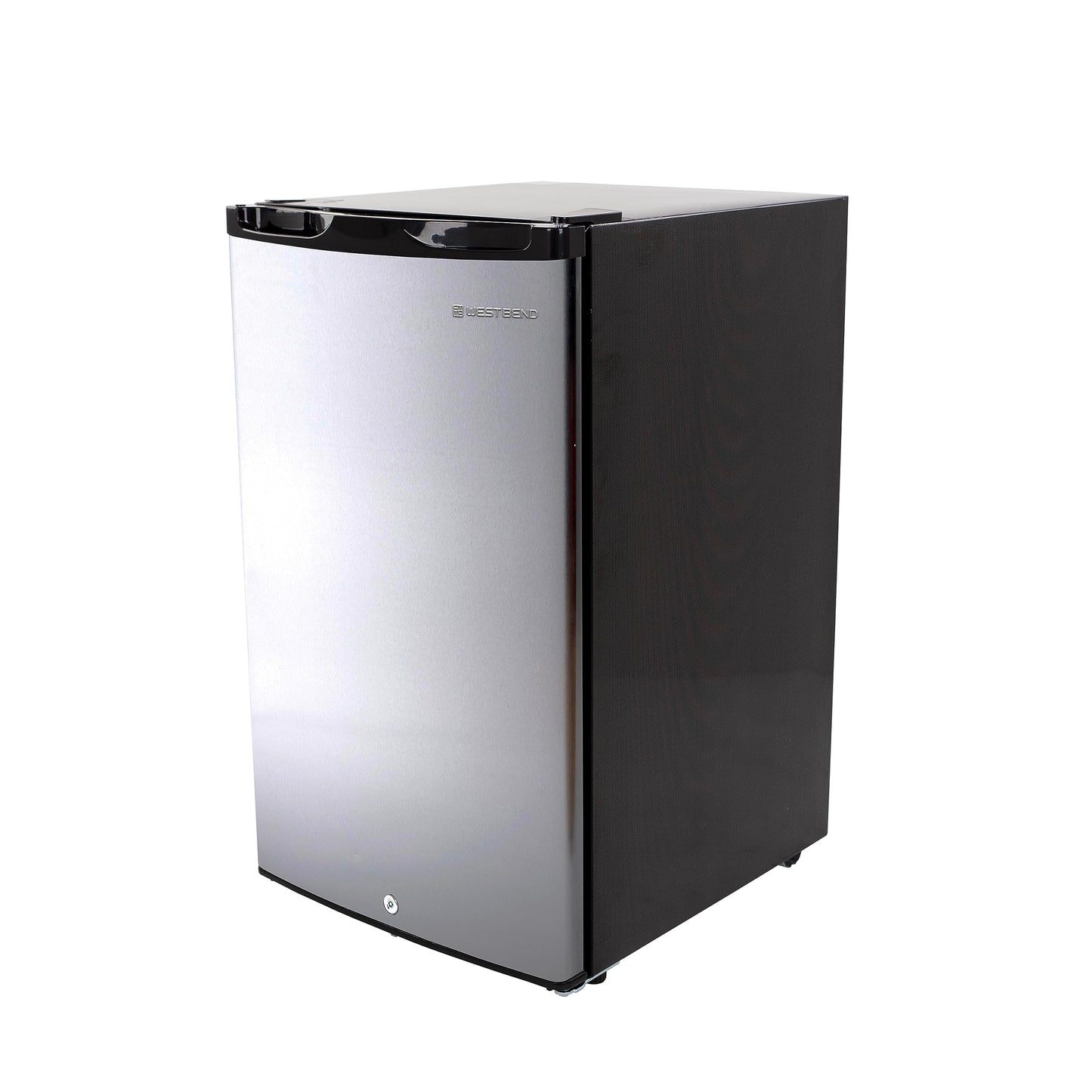 West Bend Mini Fridge Compact Refrigerator for Home Office or Dorm, Auto Defrost with Reversible Door, Energy Star Rated, 4.4-Cu.Ft., Stainless Steel