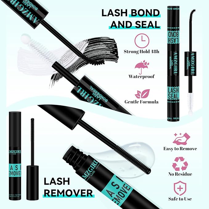 Lash Extension Kit 3D Effect Lash Clusters Kit 144pcs D Curl Eyelash Extension Kit with Lash Bond and Seal Lash Remover Lash Tweezers for Lash Clusters Eyelash Clusters Kit (Gloom, D-10-18mm Kit)