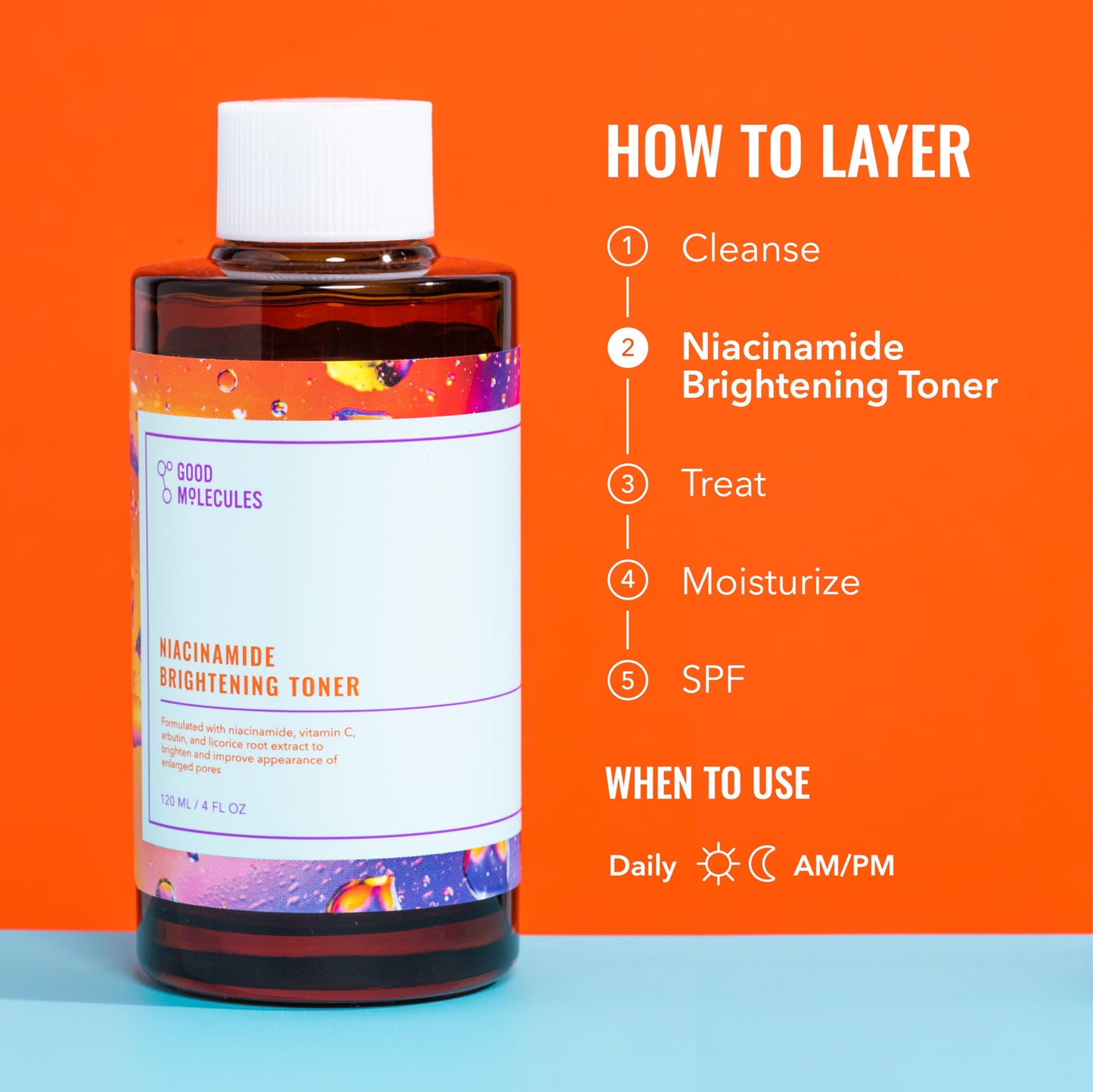 Good Molecules Niacinamide Brightening Toner Pack 3 – 120 ml / 4 fl oz Each | Facial Toner with Niacinamide & Arbutin for Even-Looking Skin