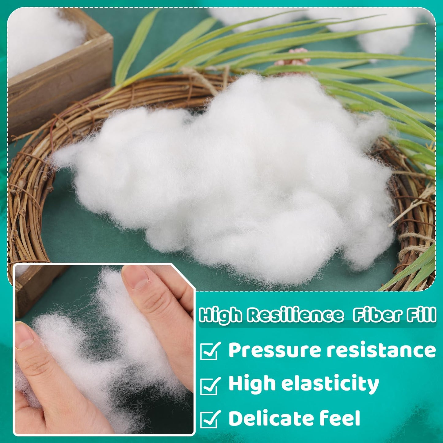 LOKUNN 31.7oz/900g Polyester Fiber Fill, (2.12oz~3.97lb) Stuffing Pillow Filling Stuffing Cushion Filling, Batting High Resilience Fill Fiber for Stuffed Animals/DIY Crafts (White)