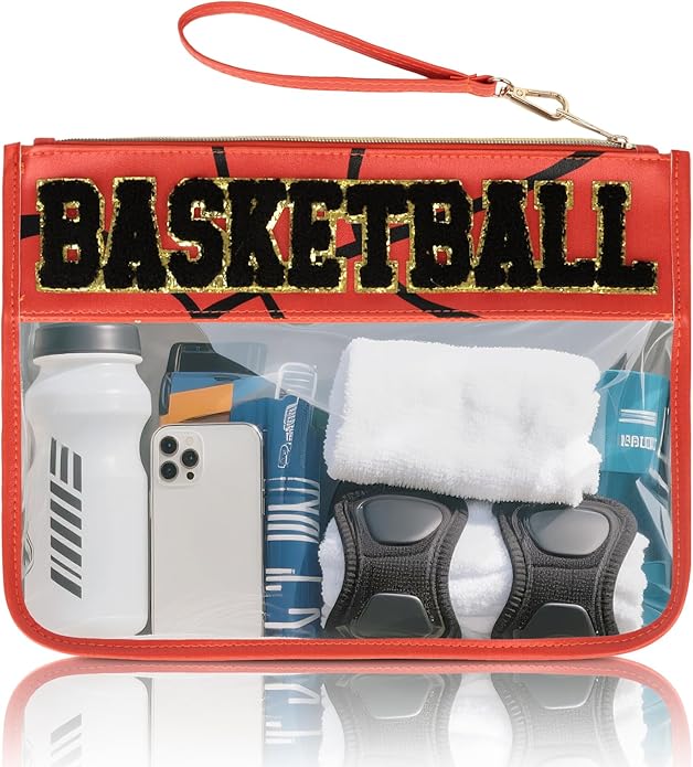 Baseball Gift Bags Baseballs Treat Bags Team Gifts Clear Chenille Letter Zipper Pouch Accessories Stuff Sport Portable