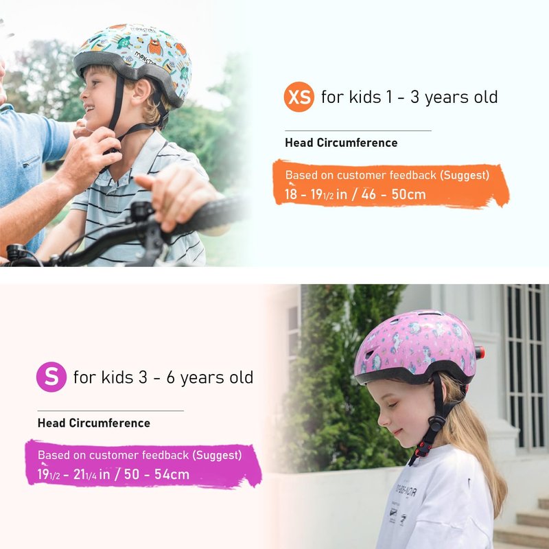 Toddler Bike Helmet for Boys and Girls, Adjustable Kids Helmets from Infant/Baby to Children, 1/2/3/4/5/6/7/8 Years Old (Unicorn,XS)