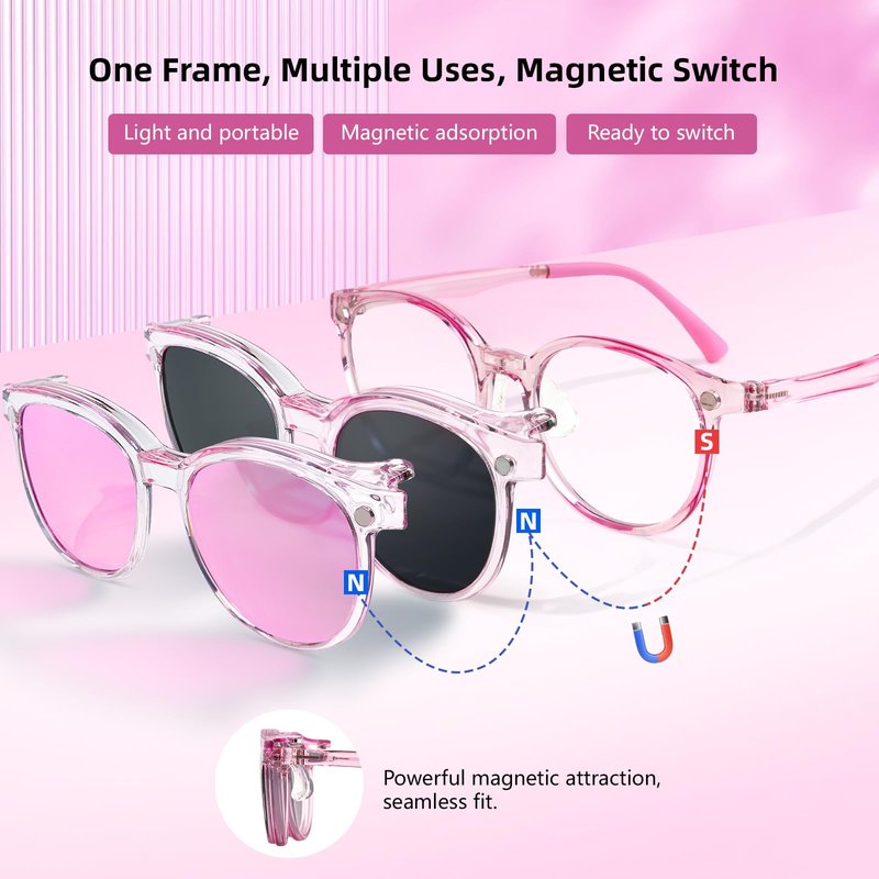 EYEBUDDY Kids Sunglasses for Boys Girls, Toddler Polarized Sunglasses for Age 3-12, Clip-on UV Protection Children Sun Glasses
