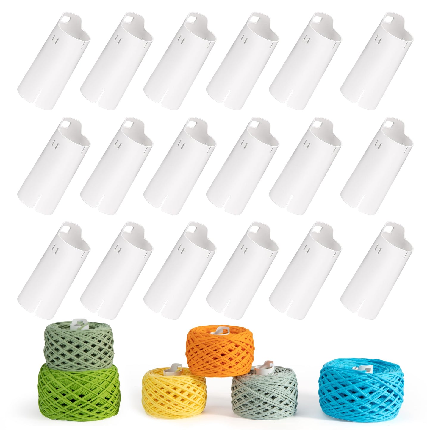 Etcokei 18pcs Yarn Ball Tube for Etcokei Electric Yarn Winder M1, Reusable ABS Yarn Cake Tube for Neat Storage & Tangle-Free Knitting/Crocheting Accessories