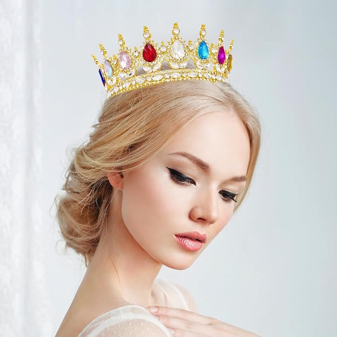 YOUlDIANZI Queen Crown Rhinestone Wedding Crowns and Tiaras for Women Costume Party Hair Accessories Princess Birthday Crown Crystal Bridal Crowns