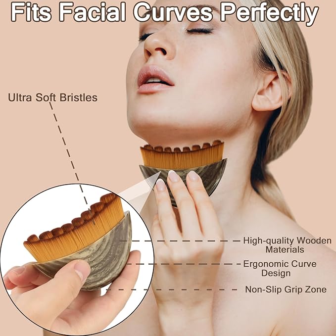 New Lymphatic Contour Face Brush, Contour Face Brush Lymphatic Drainage Massager, Ergonomically Designed to Fit The Skin Precisely, Suitable for All Skin Types(3PCS)