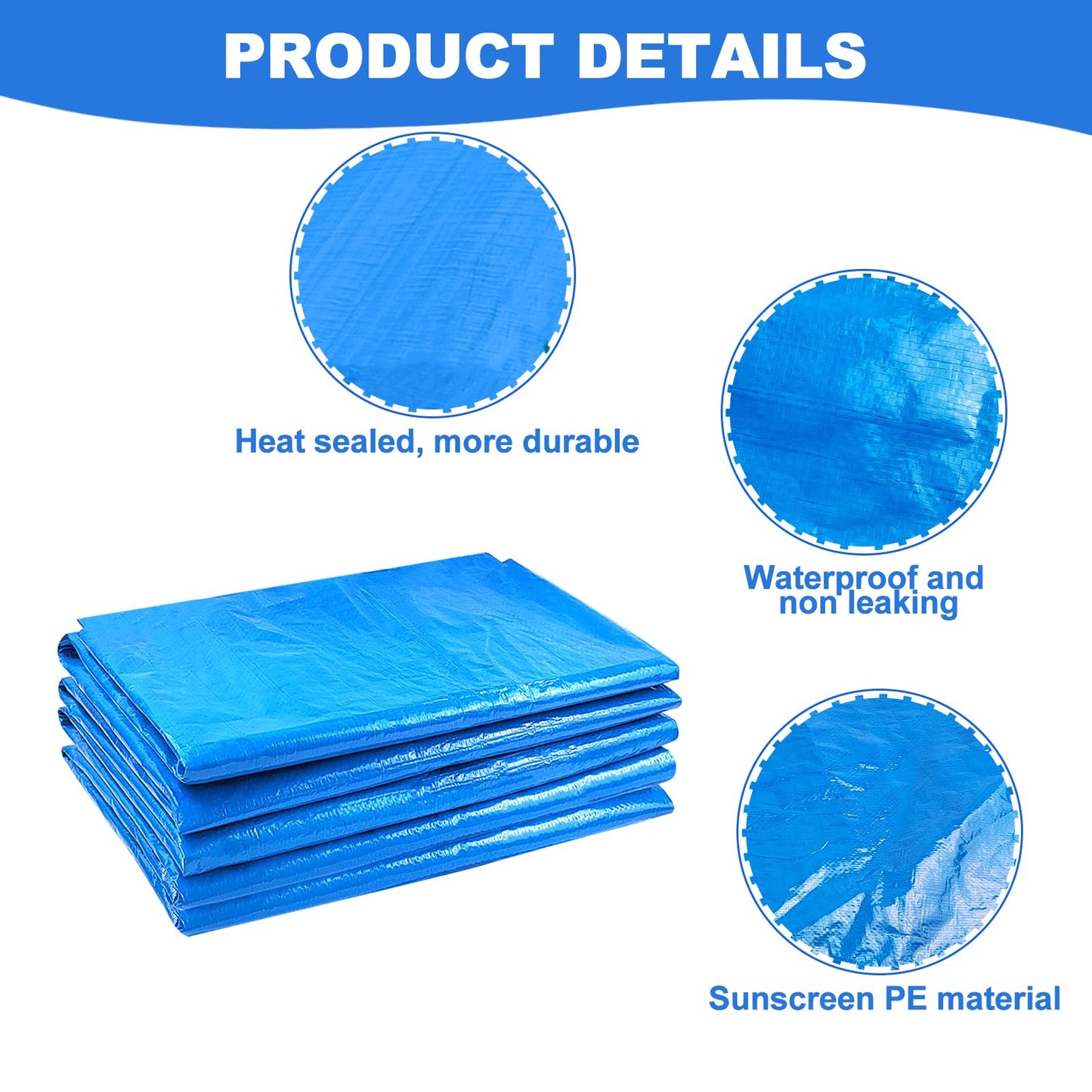 YEXEXINM 11 x 11 Ft Pool Ground Cloths,Swimming Pool Waterproof PE Swimming Pool Liner Pad for Protect Above Ground Pool Blanket for 8ft to 10ft Frame Above Ground Pools Accessories Prevents Punctures