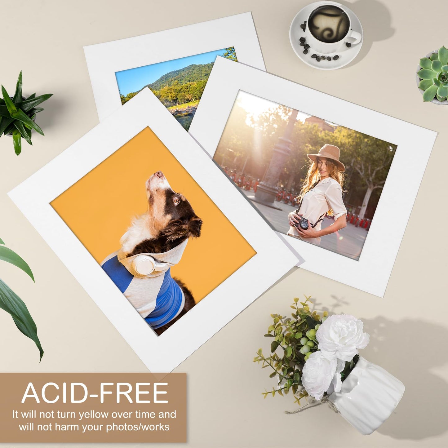 Prudiut 15 Pack 12x16 White Picture Mats, Frame Mattes for 9x12 Pictures Display Photo Frame Mat Core Bevel Cut Mat Board Show Kit for Photos, Prints, Artworks