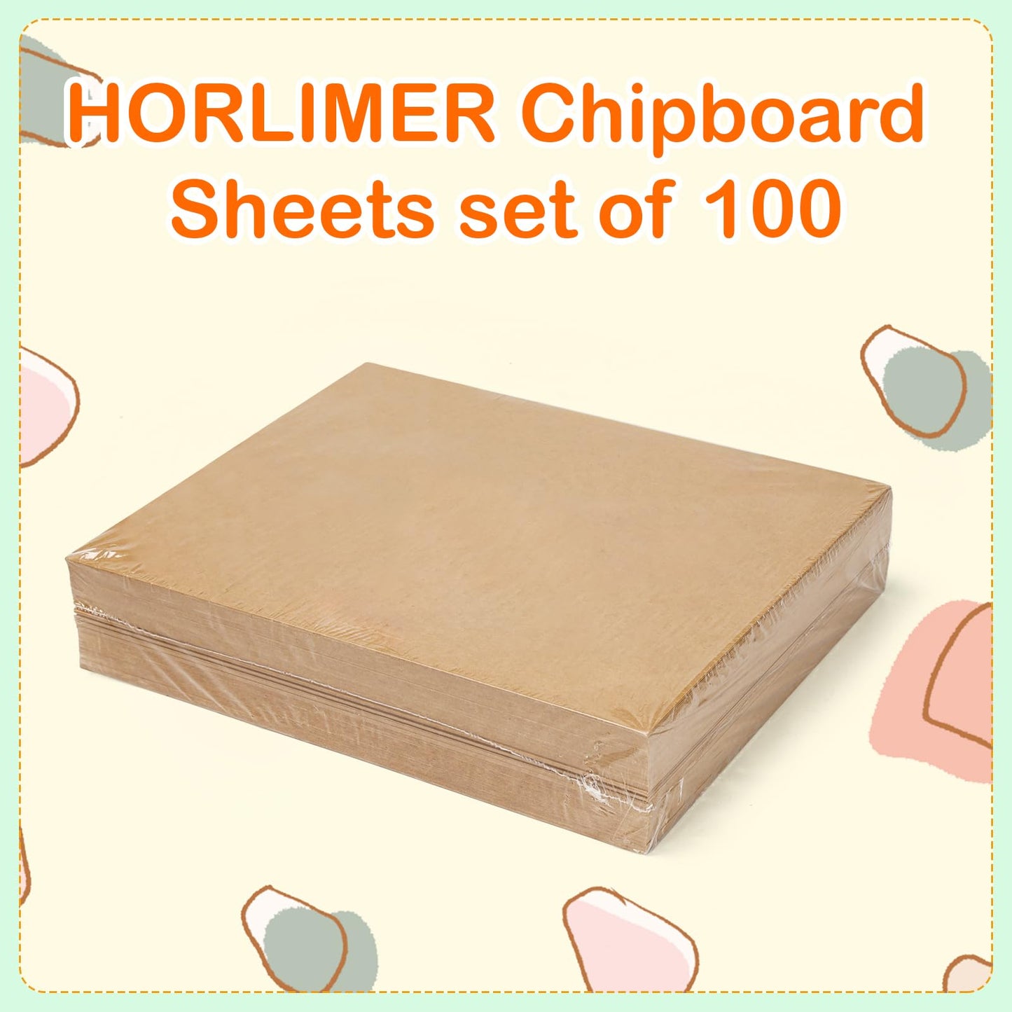 HORLIMER 100 Pack 8.5x11 Chipboard Sheets, Kraft Cardboard for Shipping, Scrapbooking, DIY Crafts