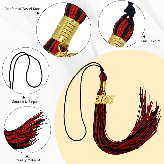 GraduationMall Single&Multiple Color Graduation Tassel with 2026 Year Charm 9"