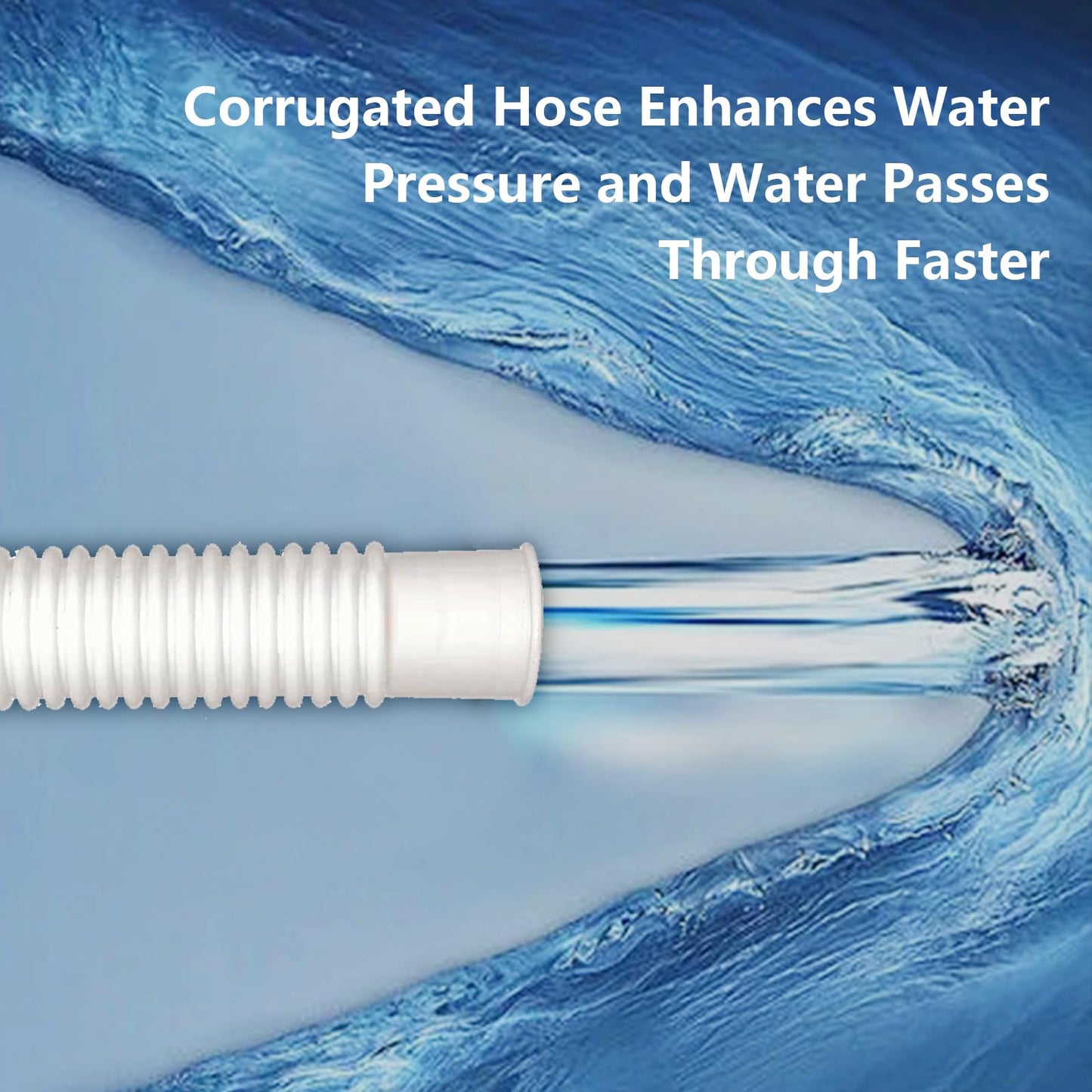 1-1/4-Inch Replacement Pool Hoses for Intex Coleman Bestways Above Ground Pools,1.25" Diameter Pool Hose Compatible with Intex Pump Models #607/#637 (White- 2 Pack)