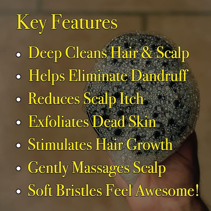Pete & Pedro Scalp Massager Shampoo Hair Brush - Silicone Soft Bristles Hairbrush for Hair Care & Lather | Dry Scalp Head Scrubber and Dandruff Exfoliator | As Seen on Shark Tank