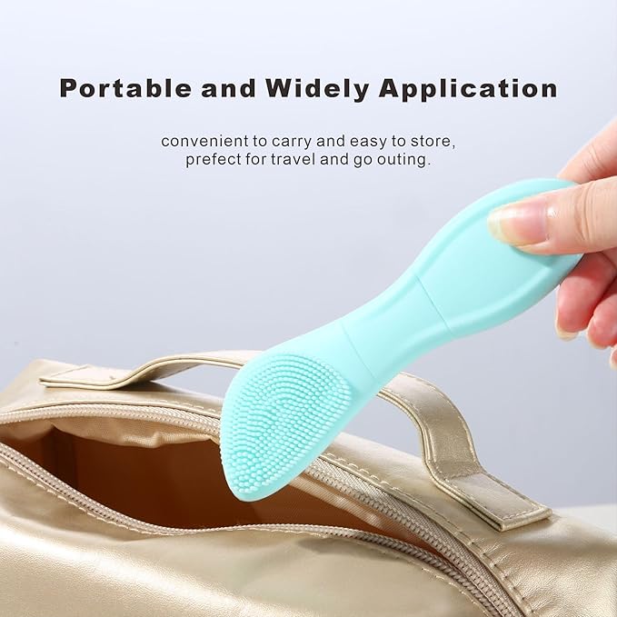 Multifunctional Face Washing Brushes,2 in 1 Pore Cleaning Brush & Blackhead Scraper,Pimple Extractor for Women Men,Face Scraper Skin Spatula,Pore Scrubber for Deep Cleansing.(Green)