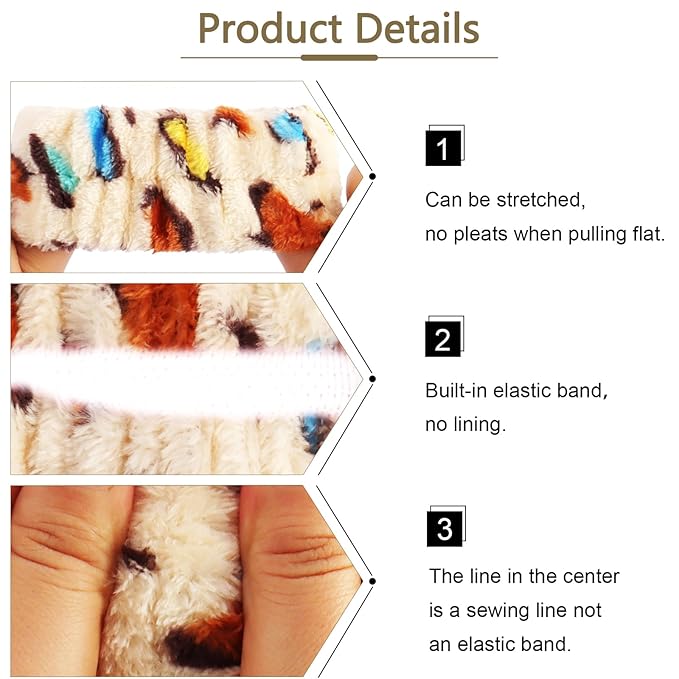 VELSCRUN Spa Headband, Makeup Face Wash Skincare Headbands, Bow Hair Band Party Favors for Washing Face, Stocking Stuffers For Women Teen Girls Christmas Gifts Hair Accessories Leopard Print Color