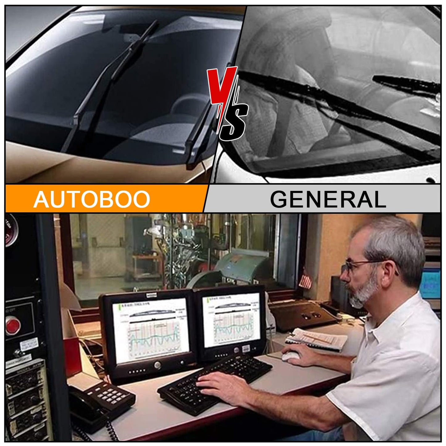 AUTOBOO 26" and 16" Windshield Wipers Blades (Pack Of 2),OEM Quality Premium All-Seasons Wiper blades,Stable and Quiet Armor wiper blades