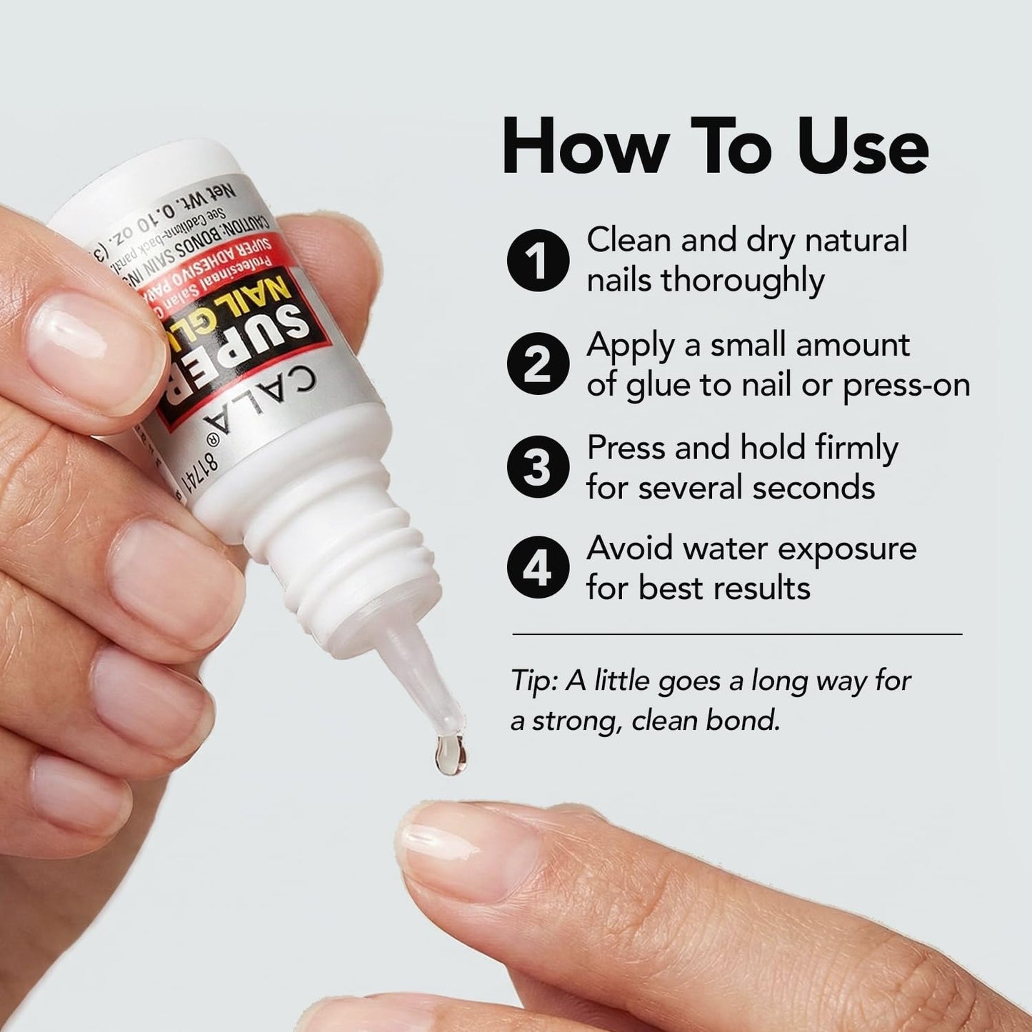 CALA Super Nail Glue – Professional Quick Dry Nail Glue Adhesive for False Nails, Tips & Art Accessories – Salon Quality Strong Hold for Natural Nail Repair (Pack of 12)