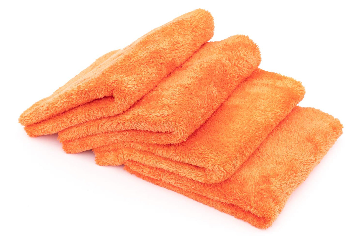 The Rag Company - Eagle Edgeless 500 (4-Pack) Professional Korean 70/30 Blend Super Plush Microfiber Detailing Towels, 500GSM, 16in x 16in, Orange