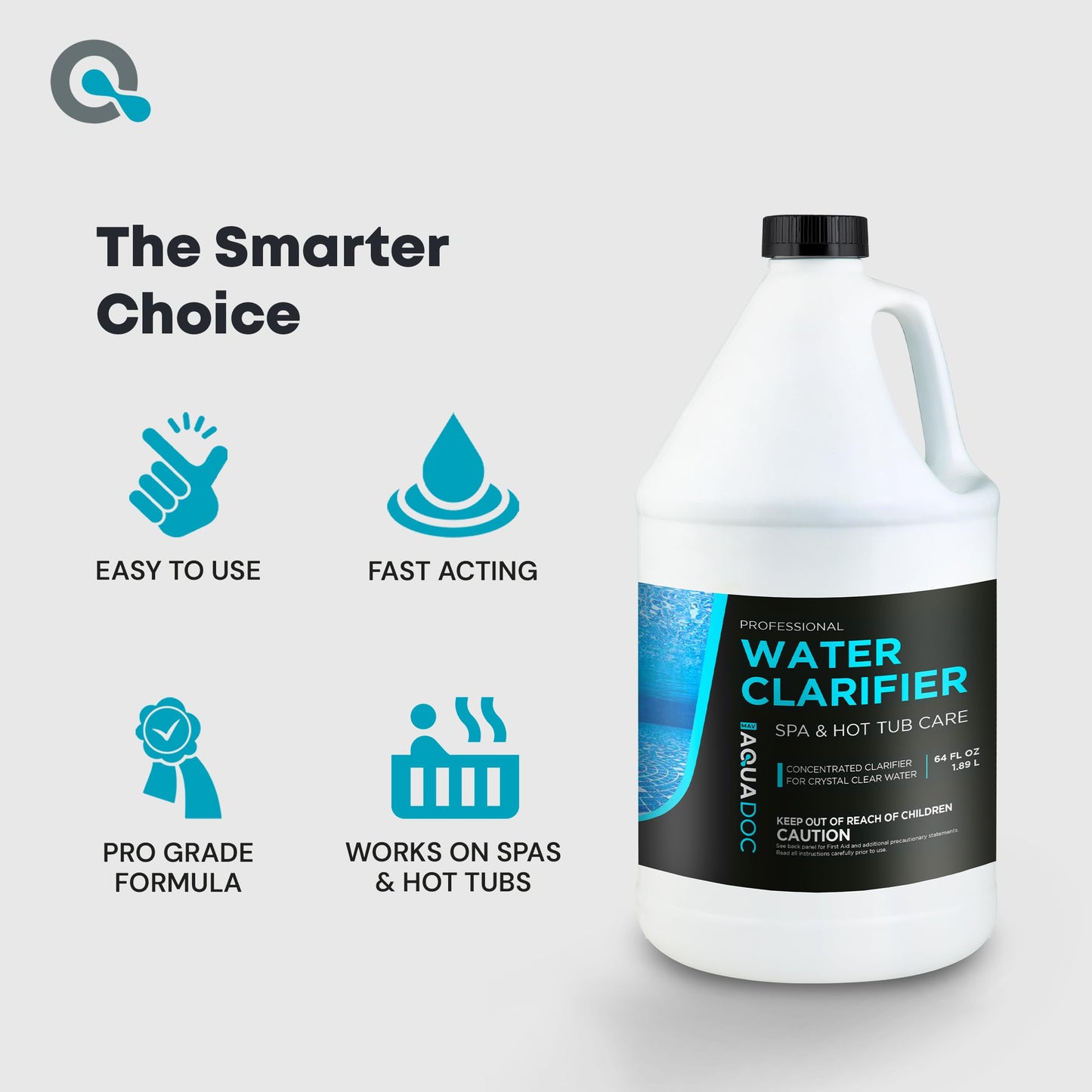 AquaDoc Spa Clarifier & Hot Tub Clarifier for Fast Acting Cloudy Water Treatment - 64oz - to Keep Your Spa Clear & Balanced - Made in USA