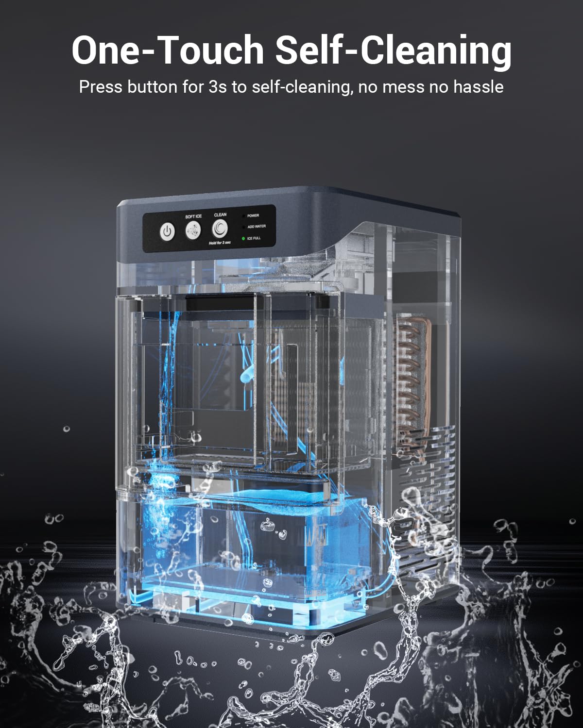44 lbs/Day Nugget Ice Maker Countertop, Pebble Ice Machine with 0.8 Gal Water Tank 6-10 Mins Fast Ice Making for Home, Camping, Kitchen, RV (Silver)
