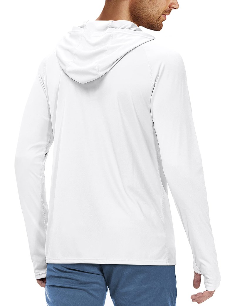 Roadbox Mens UPF 50+ Long Sleeve Sun Shirts, UV Protection Fishing Hoodie, Outdoor Lightweight Hiking Running Swim Rash Guard
