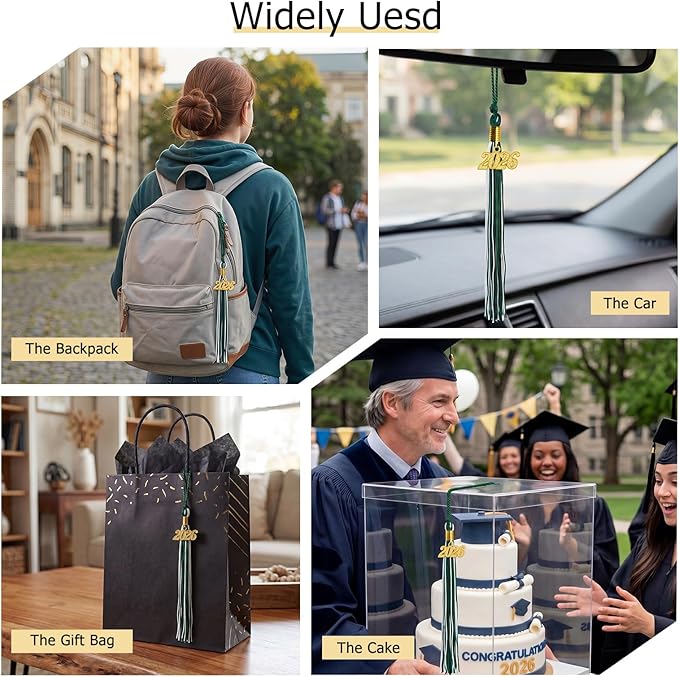 GraduationMall Single&Multiple Color Graduation Tassel with 2026 Year Charm 9"