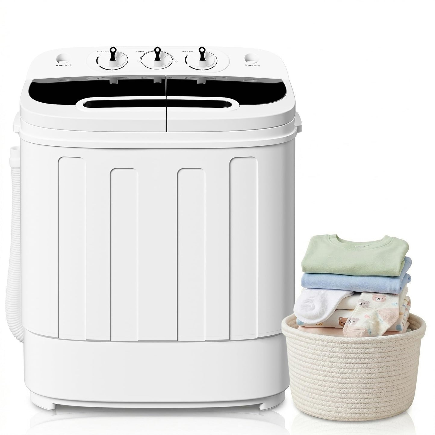 ZENY Portable Clothes Washing Machine Mini Twin Tub Washing Machine 13lbs Capacity with Spin Dryer,Compact Washer and Dryer Combo Lightweight Small Laundry Washer for Home,Apartments, Dorm Rooms,RV