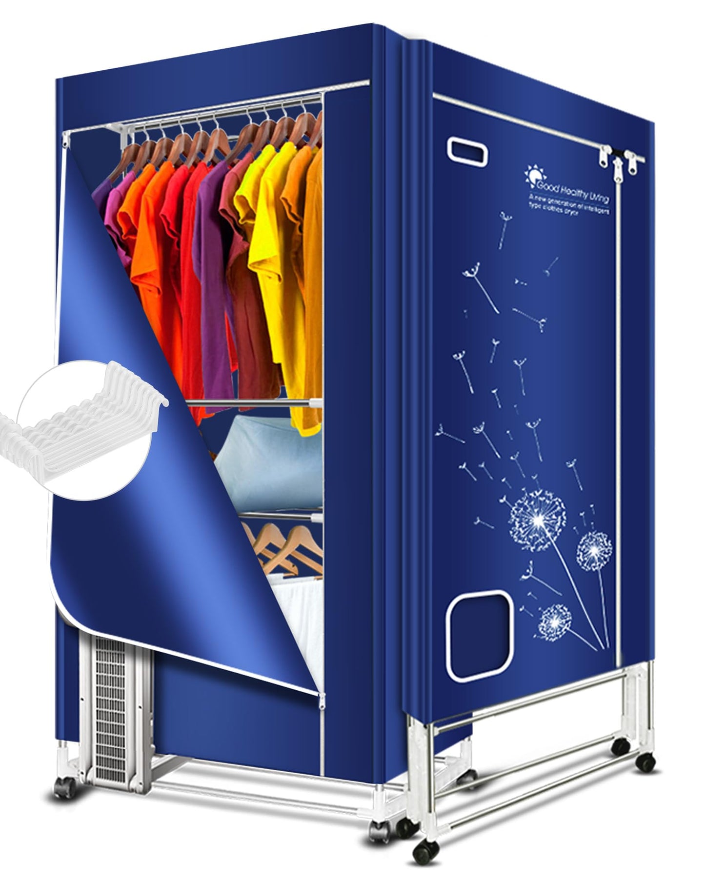 KASYDoFF Clothes Dryer, 35LB Capacity-67Inch Portable Dryer, 1600W-3 Tier Foldable Clothes Dryer Rack, Energy Saving Portable Dryer for Apartment, Indoor, Travel, RV