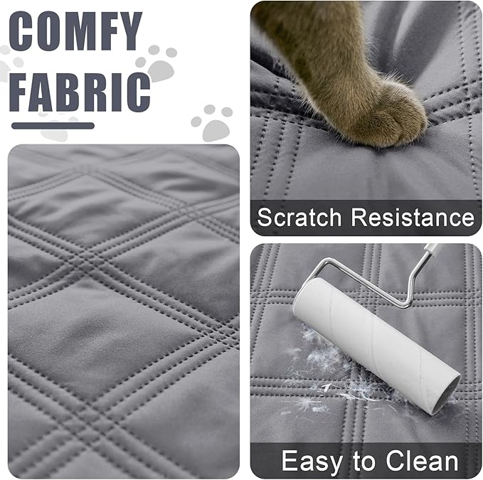 Smiry Waterproof Dog Bed Cover Blanket 82x120, Soft Reversible Pet Blanket, Washable Leakproof Cats Dogs Couch Cover for Sofa, Couch, Furniture, Grey/Dark Grey