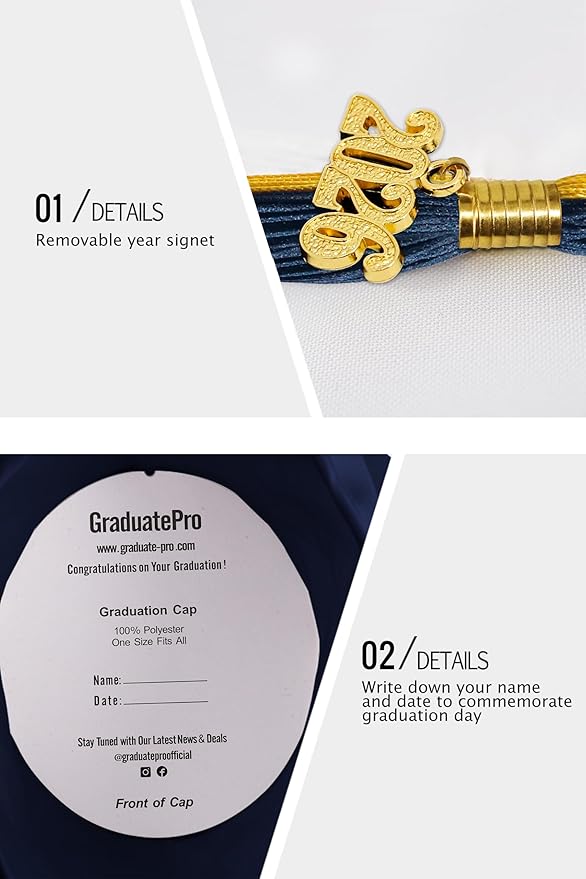 GraduatePro Matte Graduation Cap with 2026 Tassel for Adults High School and Bachelor Master 12 Colors