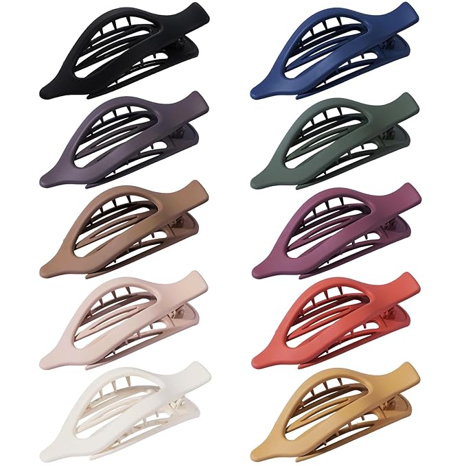 10 Pcs Flat Hair Clips for Women French Concord Claw Clips for Thick and Thin Hair Claw Clips Duck Billed Barrettes Hair Accessories for Women and Girls (Hot)