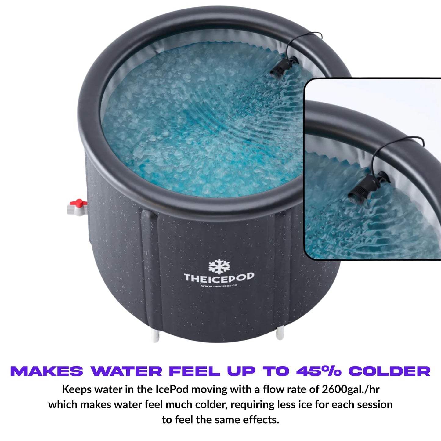 The Pod Company Water Circulation Jet High-Flow Pump for Ice Pod & Long Pod Enhances Cold Immersion, Prevents Freezing, and Reduces Ice Usage