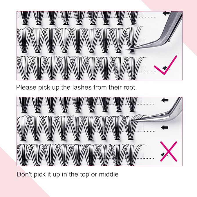 Lash Clusters 10d 20d 30d 40d Individual Lashes Wispy Cluster Lashes DIY Eyelash Extension Eyelash Clusters Individual Lash Extension Supplies (20D-0.07C, 11mm)