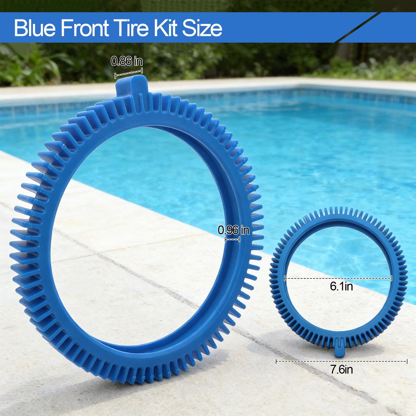 Pool Cleaner Tire Combo Kit for Hayward Pool Vacuums fit for Poolvergnuegen with Super Hump Front 896584000-143 and Rear Tires 896584000-082 Robot Vacuums(2pcs front tires + 2pcs back tires)